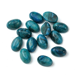 Natural White Jade Cabochons, Oval, Dyed, Dark Cyan, 6x4x2~2.5mm(G-A094-01A-18)