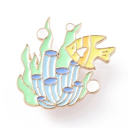 Colorful Ocean Theme Enamel Pin, Light Gold Alloy Badge for Backpack Clothes, Fish Pattern, 28x27x1.8mm, Pin: 1mm(JEWB-A007-02KCG-B)