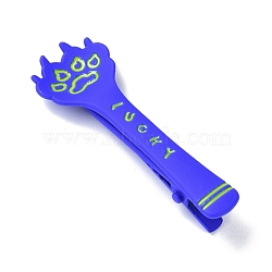 Hair Accessories Spray Painted Iron Alligator Hair Clips, Claw, Blue, 58x19.5x12.5mm(PHAR-C003-04)