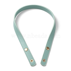 PU Leather Bag Handles, with Iron Snap Button, Turquoise, 62x1.95x0.6cm(DIY-B067-01G-01)
