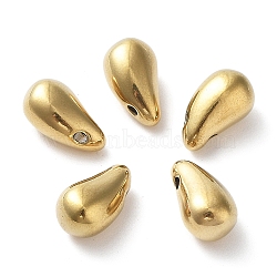 Ion Plating(IP) 304 Stainless Steel Charms, Teardrop, Golden, 11x6x6mm, Hole: 1.6mm(STAS-F256-037G)
