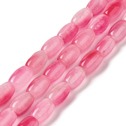 Natural Dyed Jade Beads Strands, Oval, Hot Pink, 11.5~12x7.5~8mm, Hole: 0.8mm, about 29~32pcs/strand, 12.99''~15.16''(33~38.5cm)(G-M402-A01-05)