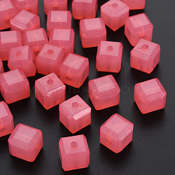 Imitation Jelly Acrylic Beads, Cube, Salmon, 11.5x11x11mm, Hole: 2.5mm, about 528pcs/500g(MACR-S373-89-E03)