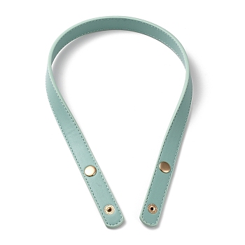 PU Leather Bag Handles, with Iron Snap Button, Turquoise, 62x1.95x0.6cm