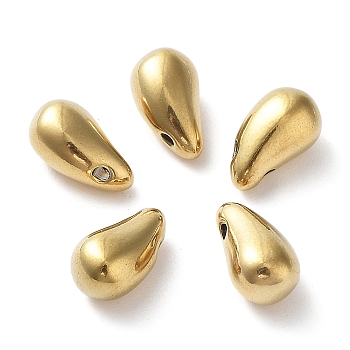 Ion Plating(IP) 304 Stainless Steel Charms, Teardrop, Golden, 11x6x6mm, Hole: 1.6mm