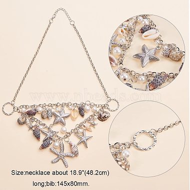 Trendy Starfish and Conch Jewelry Sets(SJEW-PH0001-02)-2