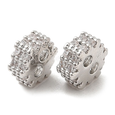 Platinum Clear Others Brass+Cubic Zirconia Slide Charms