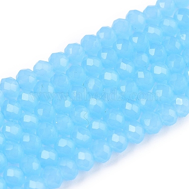 Cyan Rondelle Glass Beads