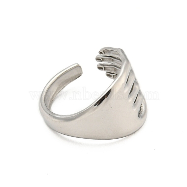 304 Stainless Steel Open Cuff Ring(RJEW-C067-17P)-3