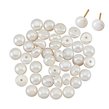 Half Drilled Natural Cultured Freshwater Pearl Beads(PEAR-NB0001-89)-2