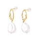 Pendientes de perlas naturales en forma de lágrima para mujer(EJEW-E303-26G)-1
