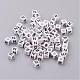 White Letter N Acrylic Cube Beads(X-PL37C9308-N)-1