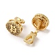 Rack Plating Real 18K Gold Plated Brass Bitcoin Shape Clip-on Earrings(EJEW-B034-04G)-2