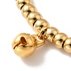 Placage sous vide 304 bracelet à breloque cloche en acier inoxydable avec 201 perles rondes en acier inoxydable pour femme(BJEW-B057-16G)-2