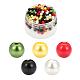 300Pcs 5 Colors Christmas Theme Baking Painted Glass Pearl Round Beads(HY-FS0001-02)-1