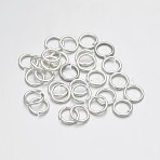 Brass Open Jump Rings, Round, Silver, 21 Gauge, 4x0.7mm, Inner Diameter: 2.2mm, about 11904pcs/500g(KK-E647-17S-4mm)