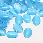 Cat Eye Cabochons, Oval, Light Sky Blue, 18x13x2.5~3.5mm(CE-J005-13x18mm-28)
