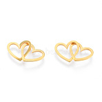 201 Stainless Steel Linking Rings, Quick Link Connectors, Heart, Real 18K Gold Plated, 21mm(STAS-N090-LA999-2)