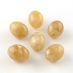 Oval Imitation Gemstone Acrylic Beads, Dark Khaki, 20x15mm, Hole: 2mm, about 170pcs/500g(OACR-R049-21)