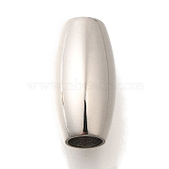 304 Stainless Steel European Beads, Large Hole Beads, Barrel, Stainless Steel Color, 15.5x8mm, Hole: 4mm(STAS-G350-01E-P)