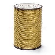 Round Waxed Polyester Thread String, Micro Macrame Cord, Twisted Cord, for Leather Sewing Stitching, Dark Goldenrod, 0.65mm, about 87.48 yards(80m)/roll(YC-D004-02D-018)