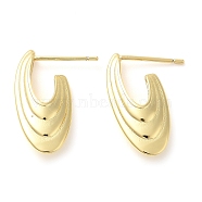 Rack Plating Brass Stud Earrings, Dangle Earrings Big Spiral Hoop, Long-Lasting Plated, Cadmium Free & Lead Free, Real 18K Gold Plated, 21x4.5mm(EJEW-C079-12G)