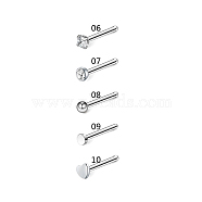 Clear Cubic Zirconia Nose Studs, 316 Surgical Stainless Steel Nose Bone Rings, Piercing Jewelry for Women, Stainless Steel Color, 10mm, 5 Styles, 1Pc/style, 5Pcs(AJEW-PW0005-20C)