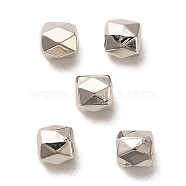 CCB Plastic Beads, Faceted, Hexagon, Platinum, 4x3.5mm, Hole: 1.2mm(CCB-A001-12A-P)