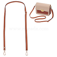 Adjustable Leather Bag Straps, with Alloy Clasps, Sienna, 110x1.2cm(DIY-WH0304-708B)