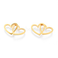 201 Stainless Steel Linking Rings, Quick Link Connectors, Heart, Real 18K Gold Plated, 21mm(STAS-N090-LA999-2)