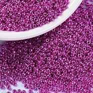 MIYUKI Round Rocailles Beads, Japanese Seed Beads, 15/0, (RR1077) Galvanize Dark Pink, 15/0, 1.5mm, Hole: 0.7mm, about 5555pcs/10g(X-SEED-G009-RR1077)