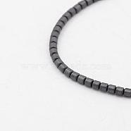 Non-magnetic Synthetic Hematite Beads Strands, Column, Black Plated, 2x2.5mm, Hole: 1mm(G-K037-02)