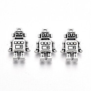 Tibetan Style Alloy Pendants, Lead Free & Cadmium Free, Robot, Antique Silver, 18x11.5x4mm, Hole: 1mm, about 245pcs/500g(TIBE-S323-083AS-RS)