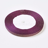 Polyester Organza Ribbon, Glitter Metallic Ribbon, Sparkle Ribbon, Purple, 1/4 inch(6mm), about 25yards/roll(22.86m/roll)(OCOR-WH0031-D11)