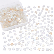 Olycraft Glass Cabochons, Mosaic Base, Square, Clear AB, 10x10x4mm, 400g/box(GGLA-OC0001-12)