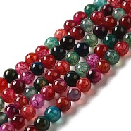 Dyed Natural Agate Beads Strands, Round, 6mm, Hole: 1mm, about 63pcs/strand, 14.9 inch(G-R262-6mm-1)