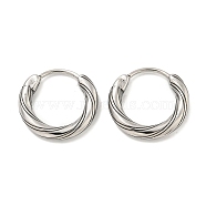 316 Surgical Stainless Steel Hoop Earrings, Ring, Antique Silver, 15.5x16mm(EJEW-D096-11C-AS)