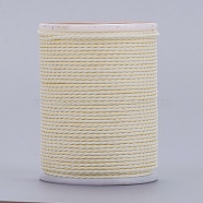 Round Waxed Polyester Cord, Taiwan Waxed Cord, Twisted Cord, PapayaWhip, 1mm, about 12.02 yards(11m)/roll(X-YC-G006-01-1.0mm-16)