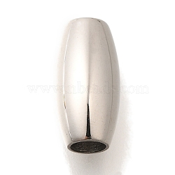 304 Stainless Steel European Beads, Large Hole Beads, Barrel, Stainless Steel Color, 15.5x8mm, Hole: 4mm(STAS-G350-01E-P)