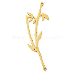 304 Stainless Steel Connectors Charms, Bamboo Joint Link, Golden, 48x16x1.1mm, Hole: 1.2mm(STAS-S142-06G)