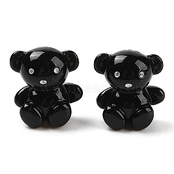 Opaque Resin Puppy Decoden Cabochons, Dog, Black, 14x12x12mm(CRES-I034-08B)