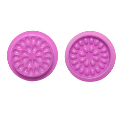 PVC Eyelash Extension Pads, Grafting Eyelashes Tools, Flat Round, Orchid, 4.7cm(MRMJ-WH0072-11E)