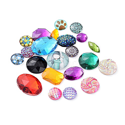 Mixed Findings, Links & Cabochons, Mixed Color, 10~25x10~20x4~6mm, Hole: 0~1mm, about 835pcs/500g(FIND-XCP0002-04)