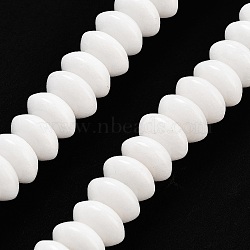 Natural White Jade Beads Strands, Saucer Beads, 8x5mm, Hole: 0.6mm, about 40pcs/strand, 7.76''(19.7cm)(G-P559-A09-01)