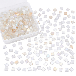 Olycraft Glass Cabochons, Mosaic Base, Square, Clear AB, 10x10x4mm, 400g/box(GGLA-OC0001-12)
