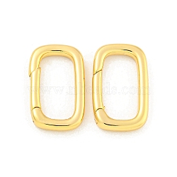 Brass Spring Gate Rings, Rectangle, Real 18K Gold Plated, 20x12x3mm(KK-K382-04G)