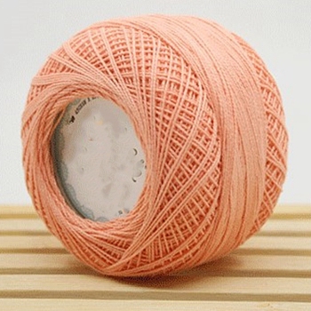 45g Cotton Size 8 Crochet Threads, Embroidery Floss, Yarn for Lace Hand Knitting, Light Salmon, 1mm