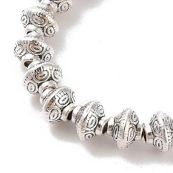 Tibetan Style Bicone Alloy Bead Strands, Lead Free & Cadmium Free, Antique Silver, 7x6mm, Hole: 2mm, about 34pcs/strand, 8 inch