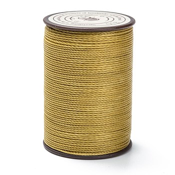 Round Waxed Polyester Thread String, Micro Macrame Cord, Twisted Cord, for Leather Sewing Stitching, Dark Goldenrod, 0.65mm, about 87.48 yards(80m)/roll