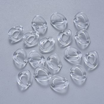 Transparent Acrylic Linking Rings, Quick Link Connectors, For Jewelry Curb Chains Making, Twist, Clear, 15.5x13.5x6mm, Inner Diameter: 9x6mm, about 1250pcs/500g